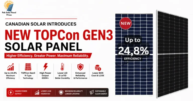 Canadian Solar TOPCon Gen3 solar panel with 24.8% efficiency and advanced technology