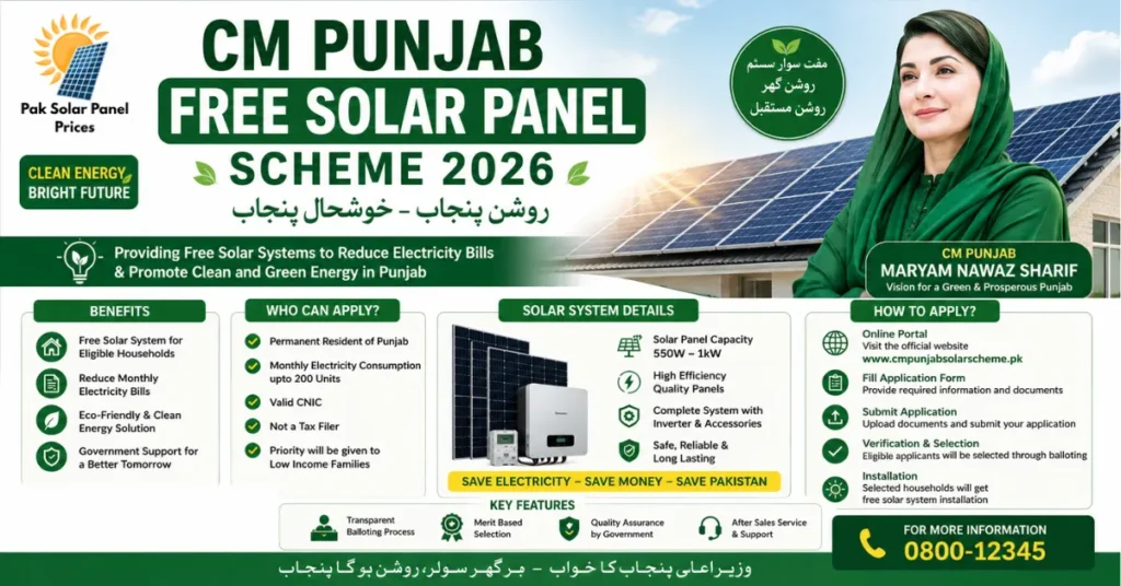CM Punjab Solar Panel Scheme 2026, Free Solar Panel Scheme Punjab