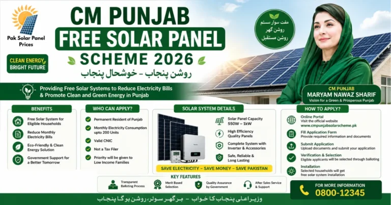 Free Solar Panel Scheme 2026 in Pakistan with eligibility and online registration