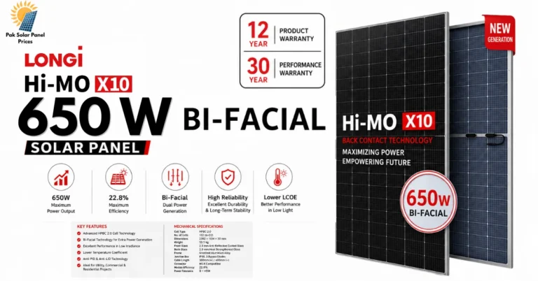 Longi Hi-MO X10 650W bifacial solar panel with high-efficiency N-type cells