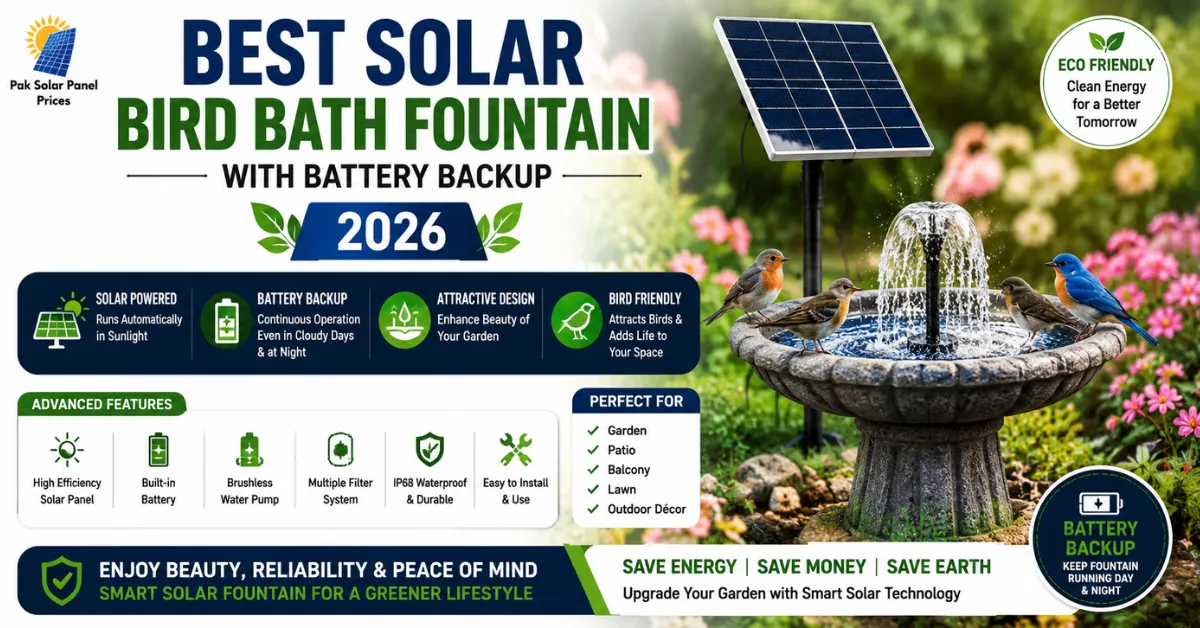 Best solar bird bath fountain with battery backup 2026
