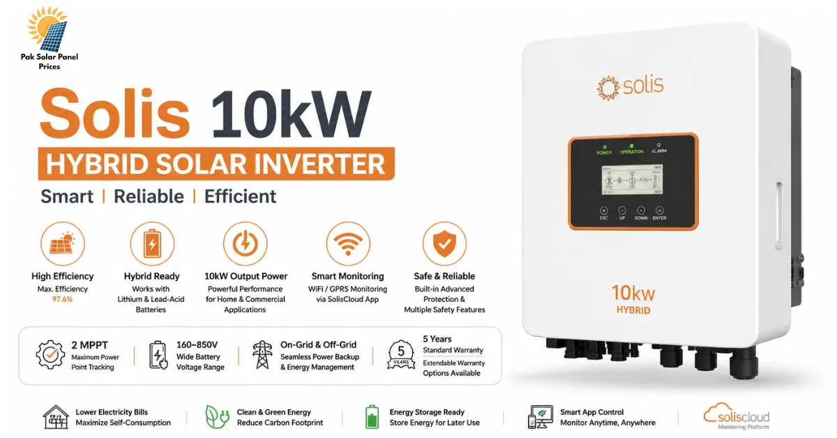 Solis 10kW hybrid solar inverter with advanced backup and smart energy management