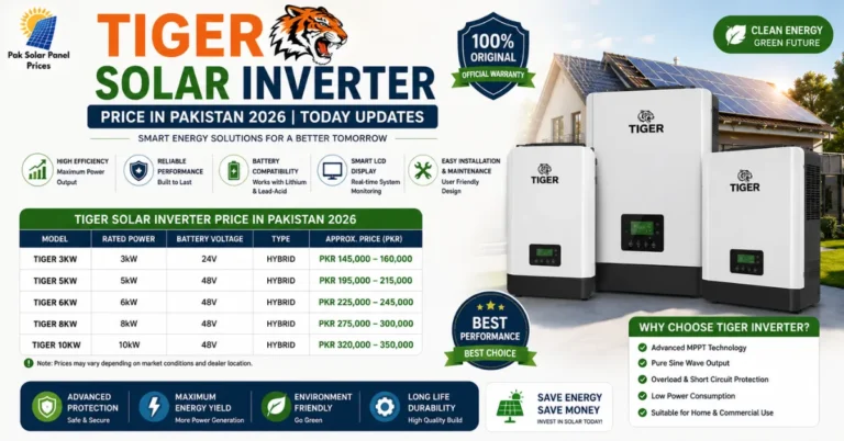 Tiger solar inverter price in Pakistan 2026 latest updated price list