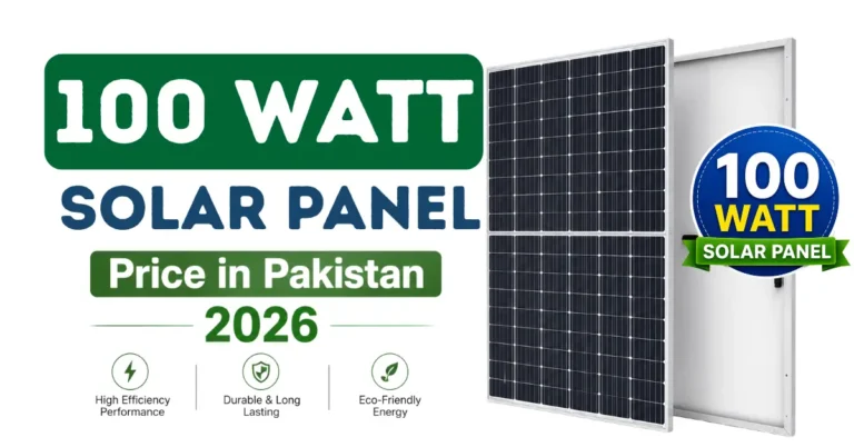 100 Watt solar panel price in Pakistan 2026 with high-efficiency monocrystalline solar panel