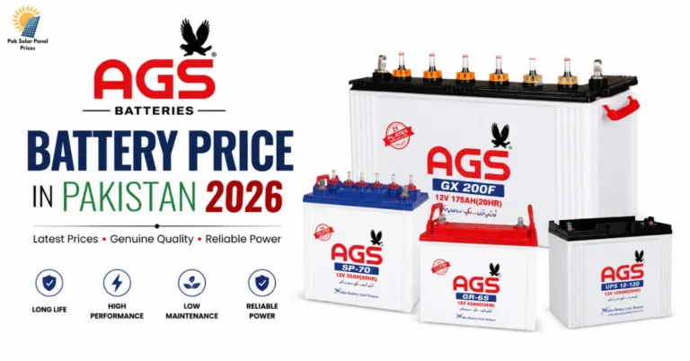 AGS battery price in Pakistan 2026 featuring AGS car, UPS, and tubular batteries with latest prices and specifications