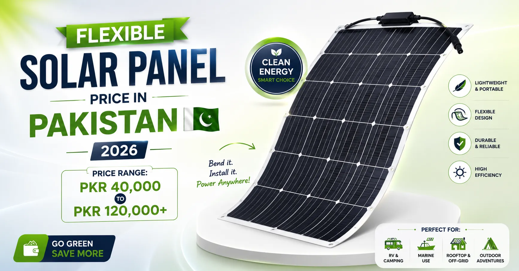 Flexible solar panel price in Pakistan 2026 latest portable solar panel price guide