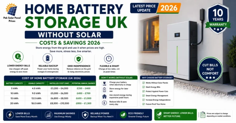 Home battery storage UK without solar costs, savings, backup power and smart energy storage solutions