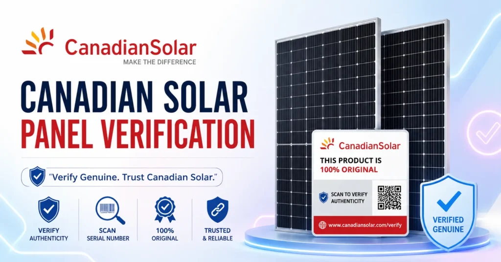 How to verify original Canadian Solar panel authenticity online in Pakistan 2026