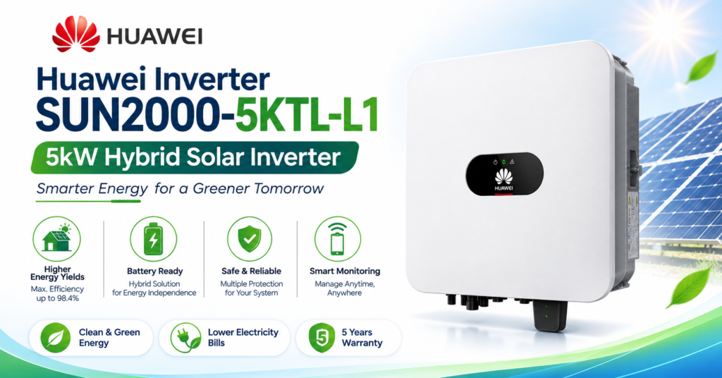 Huawei SUN2000-5KTL-L1 5kW hybrid solar inverter with battery ready technology and latest Pakistan price 2026