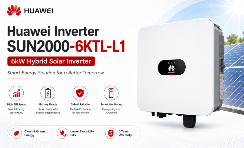 Huawei SUN2000-6KTL-L1 6kW hybrid solar inverter with smart monitoring and updated price in Pakistan 2026