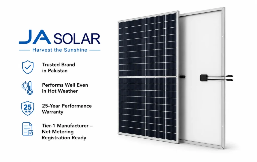 JA Solar Panel Price in Pakistan 2026 – Latest Tier-1 Solar Panel