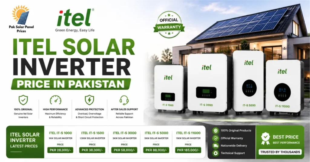 Itel hybrid solar inverter models with latest prices in Pakistan.