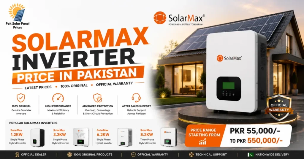 SolarMax hybrid inverter models with updated price list in Pakistan.