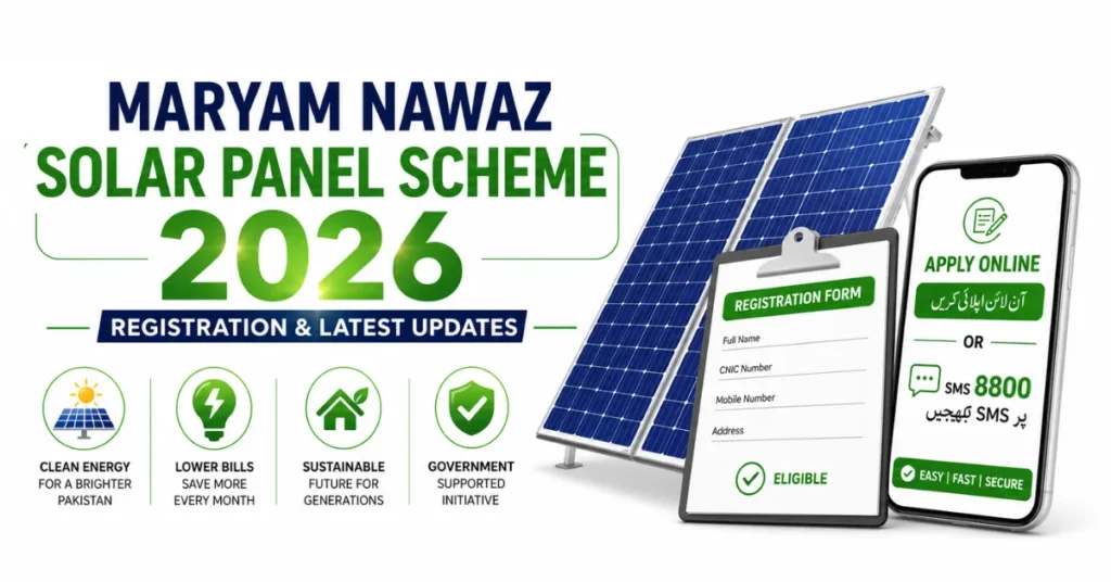 Maryam Nawaz Free Solar Panel Scheme 2026 providing free solar systems to eligible households across Punjab, Pakistan.