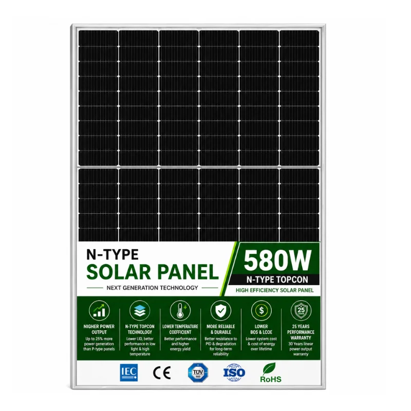 N-Type Solar Panel Price in Pakistan 2026 – 580W N-Type TOPCon solar panel with higher efficiency and long lifespan.