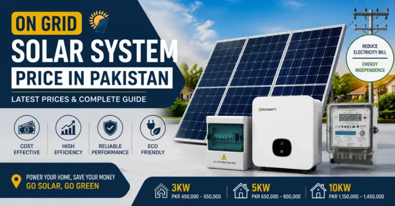 On Grid Solar System Price in Pakistan 2026 with latest 3kW, 5kW and 10kW solar system prices and net metering solutions.