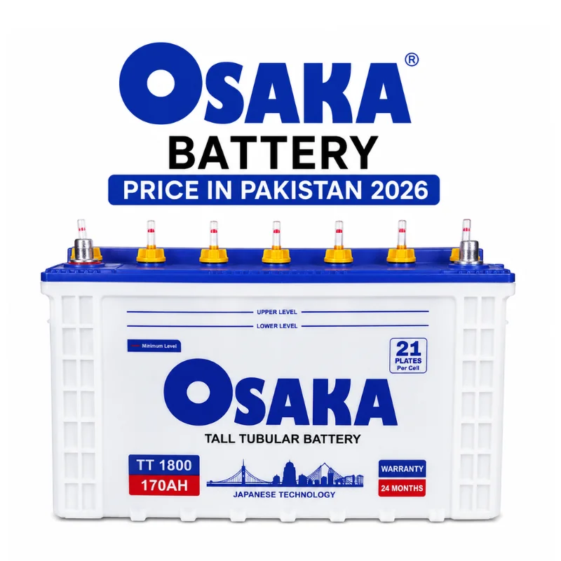Osaka Battery Price in Pakistan 2026, Osaka TT1800 170Ah tubular battery for solar systems, UPS backup, and home energy storage