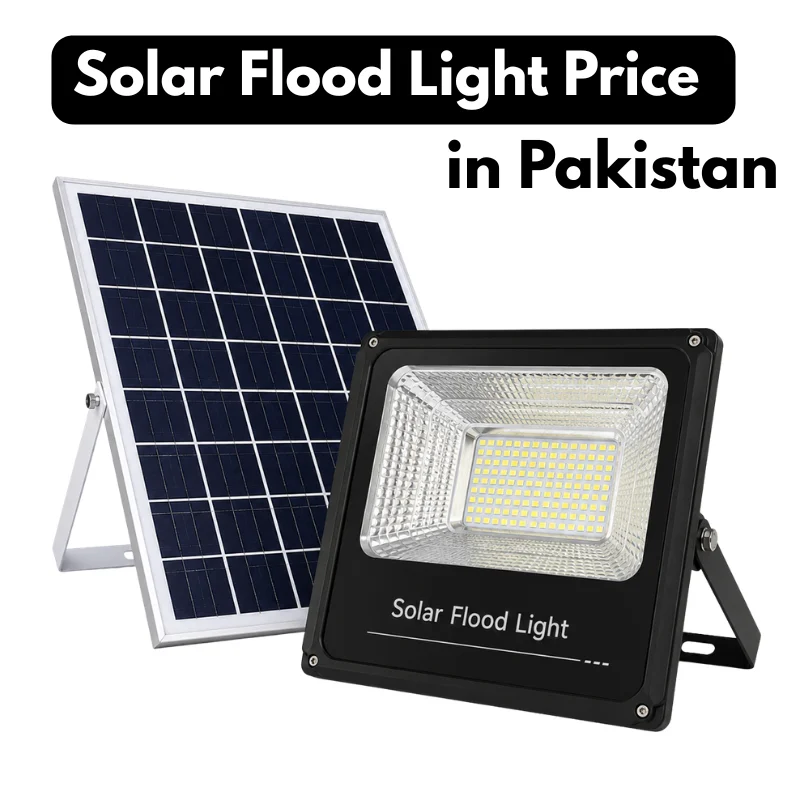 Solar Flood Light Price in Pakistan 2026 – high-power LED solar flood light with external solar panel for outdoor security