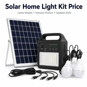 Solar Home Light Kit Price in Pakistan 2026 Solar Home Light Kit Price in Pakistan 2026 – portable solar lighting system with solar panel, rechargeable battery, and LED bulbs