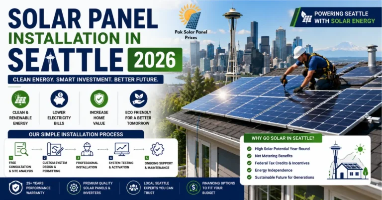 Solar panel installation in Seattle 2026 for residential homes with rooftop solar system and professional installer.