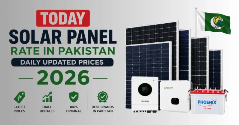 Solar panel price in Pakistan 2026 with inverter, battery, and latest daily updated solar system prices.