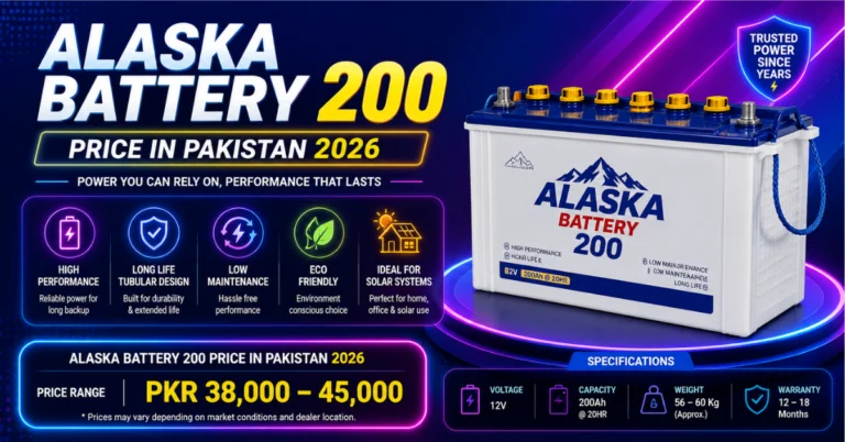 Alaska Battery 200 price in Pakistan, Alaska 200Ah battery, solar battery Pakistan, Alaska battery price