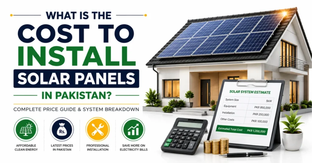 Cost to install solar panels in Pakistan, solar installation cost, home solar system price, solar panel installation charges, and Install Solar Panels cost