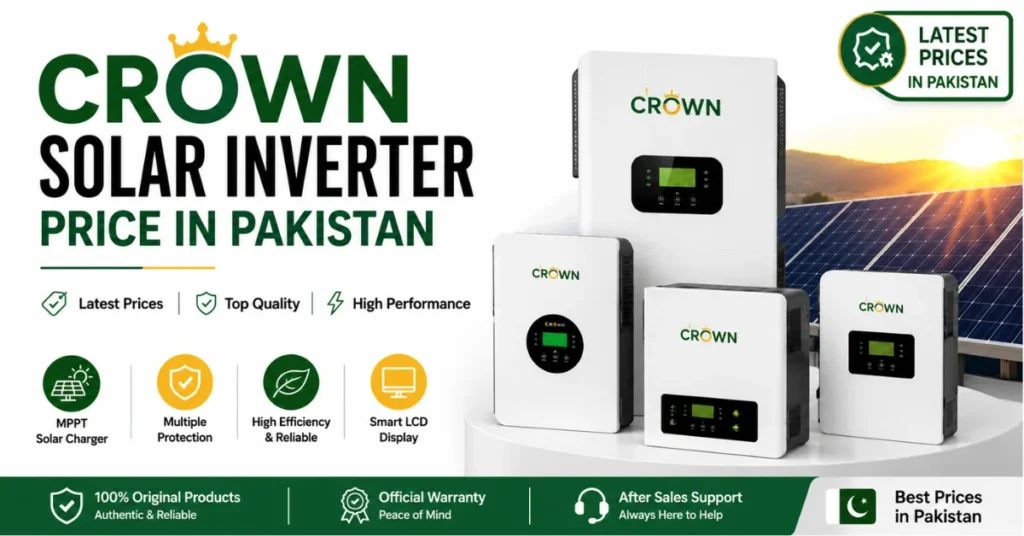 Crown Solar Inverter Price in Pakistan 2026, Crown inverter models, solar inverter price in Pakistan, high efficiency solar inverter with MPPT