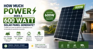How much power does a 600 watt solar panel generate per day and month in Pakistan
