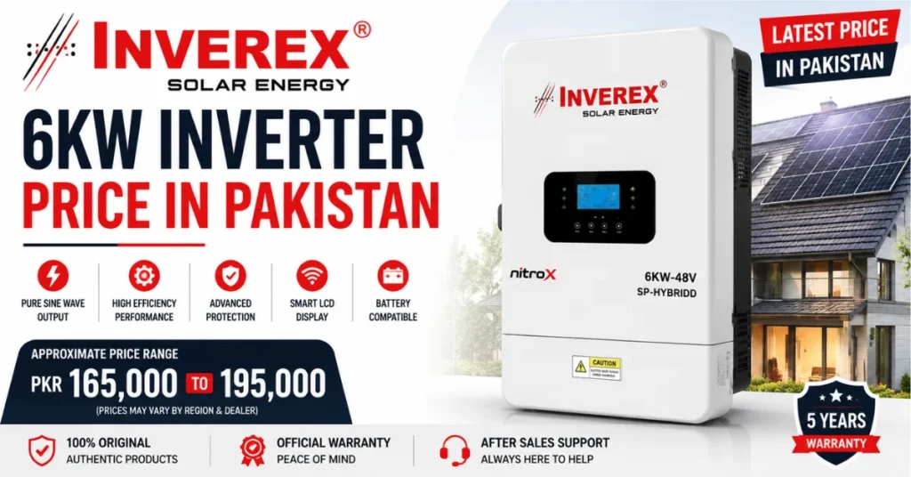 Inverex 6kW hybrid solar inverter price in Pakistan, Inverex 6kW inverter, Inverex inverter. latest 6kW inverter price and features and Inverex 6kW inverter in Pakistan