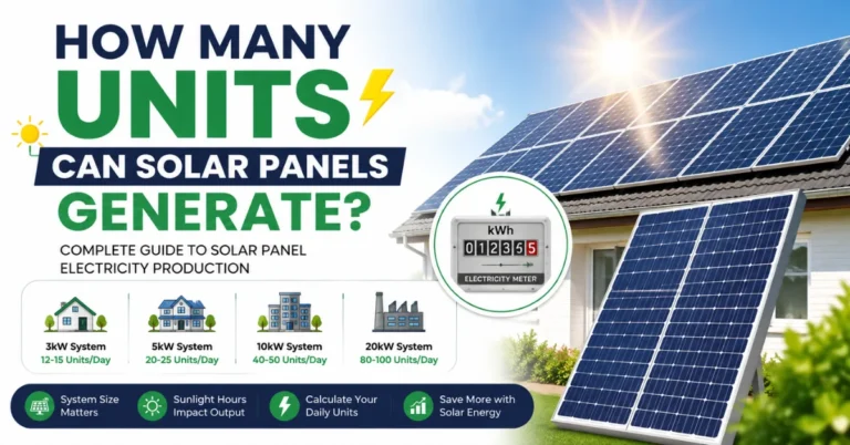 How many units can solar panels generate, solar panel electricity generation, solar system output, solar energy in Pakistan