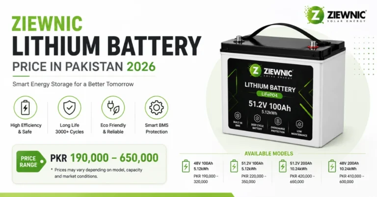 Ziewnic lithium battery price in Pakistan, Ziewnic LiFePO4 battery, lithium battery Pakistan, solar battery storage